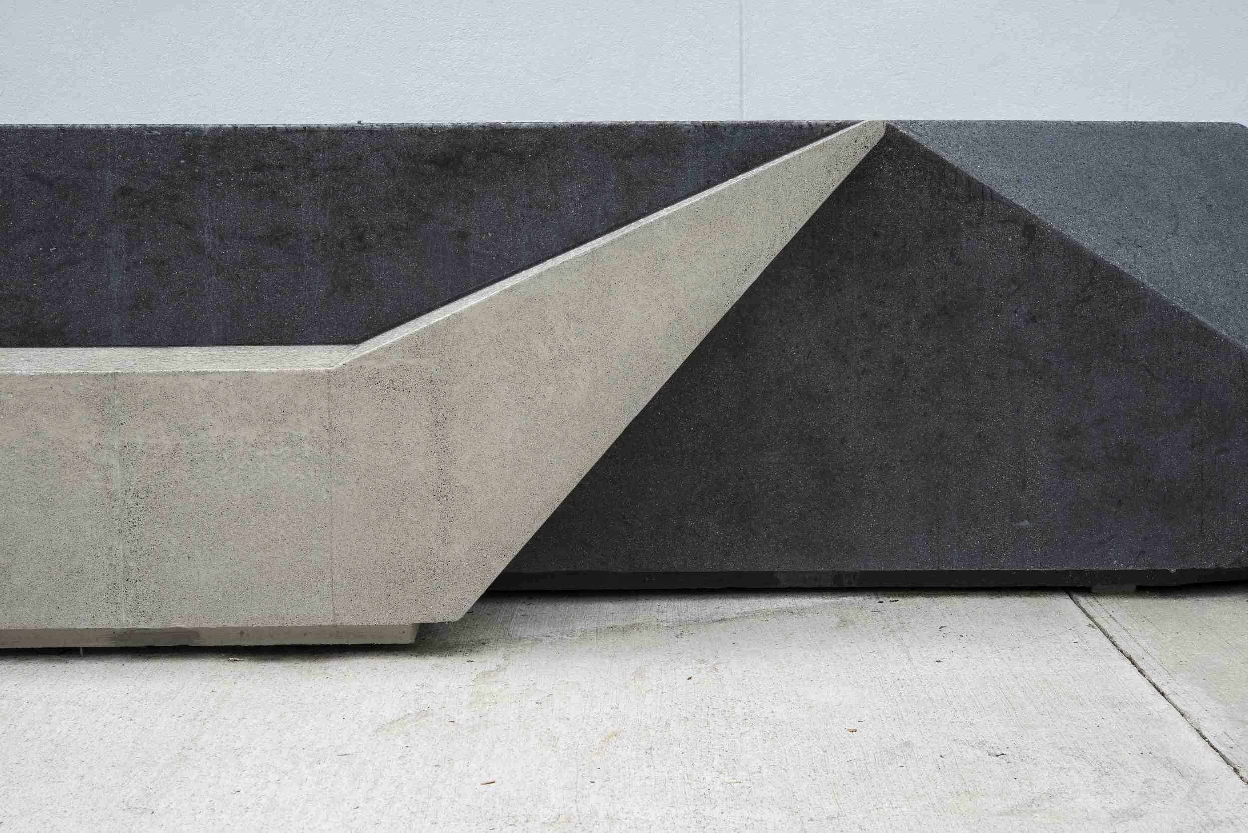   Unfolded Shape Drifter  Concrete sculpture with lights 