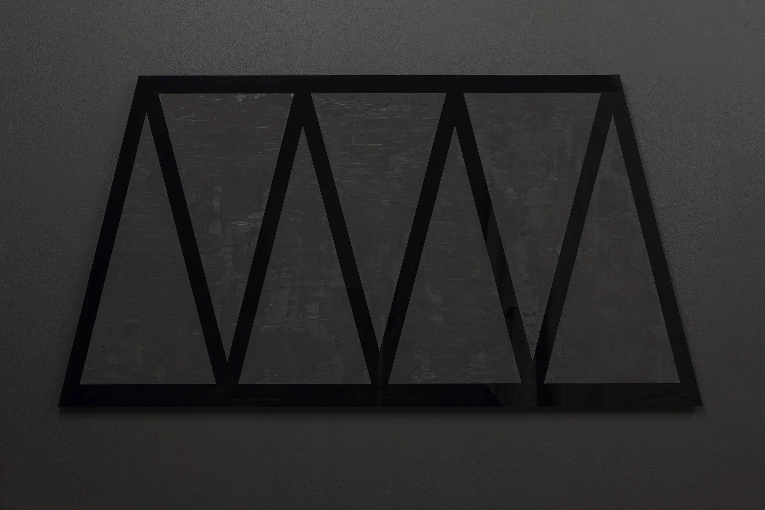 Untitled ( window to Bobby Fischer ) part 1, acrylic on black perspex