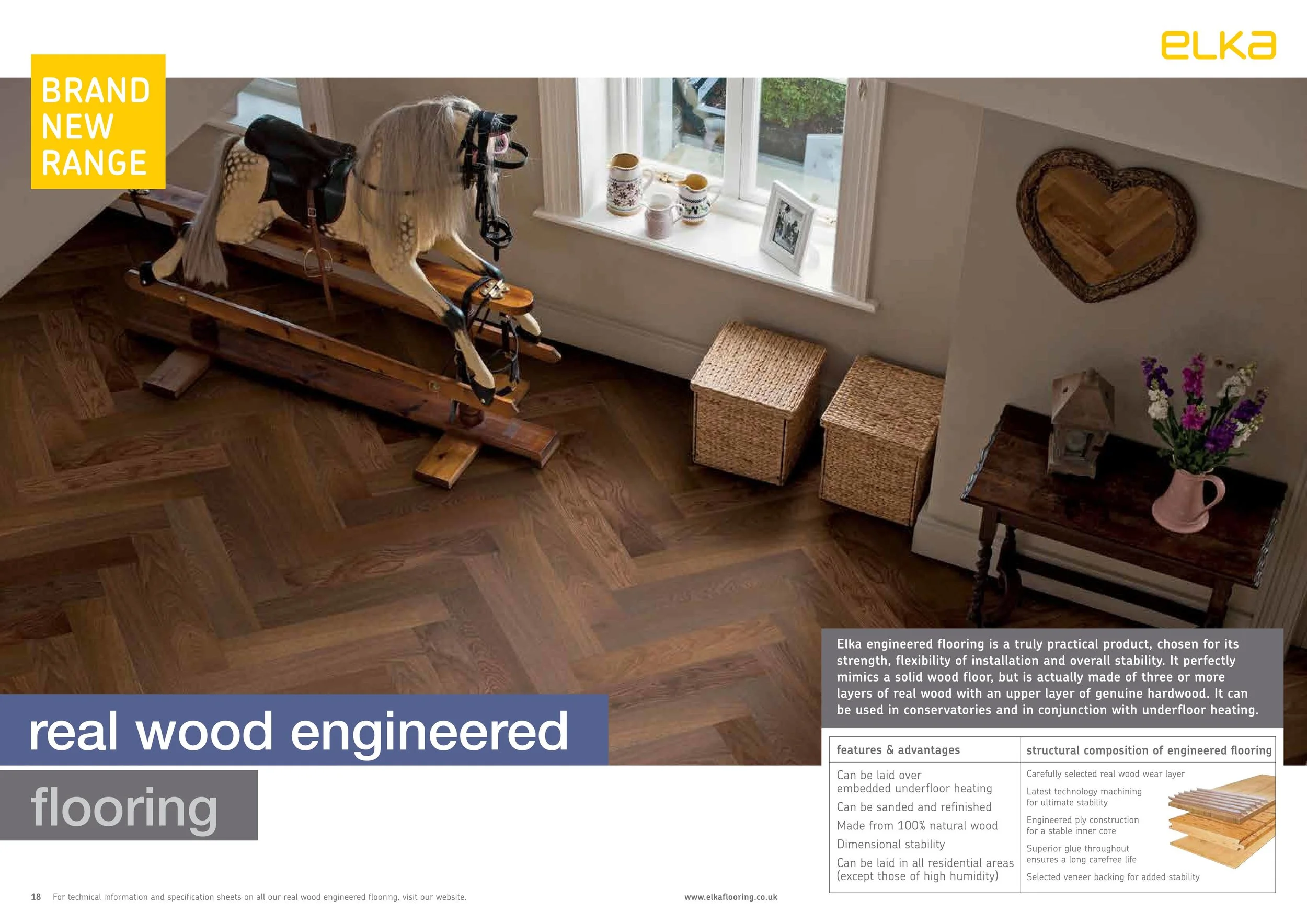 Elka Herringbone Dark Smoked Oak