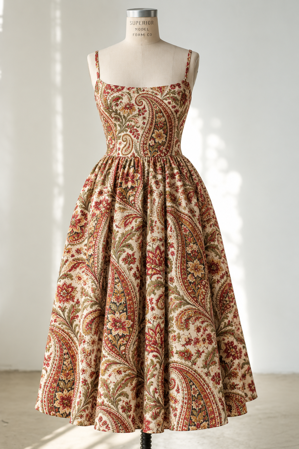 Vintage Paisley Sundress on Mannequin.png