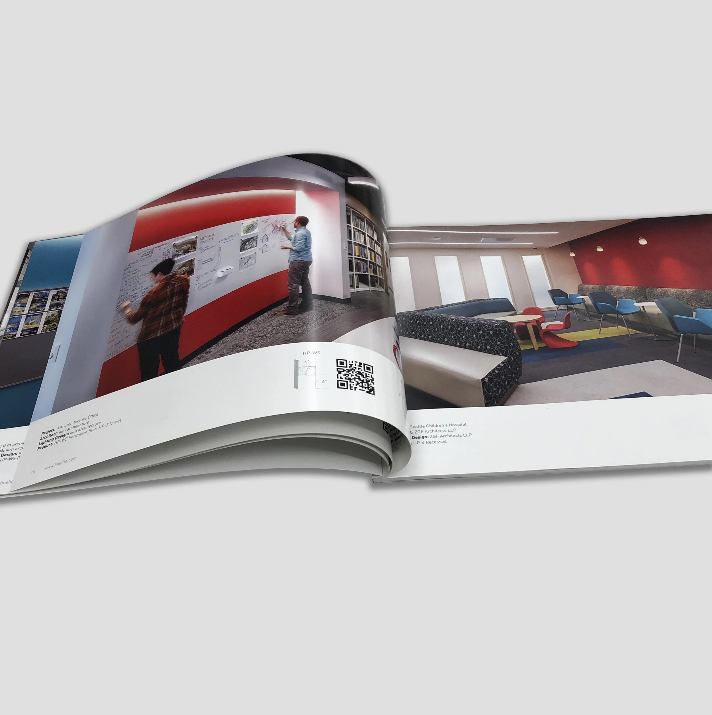  Inside: Printed book showcasing beauty shots of installations in different segments 