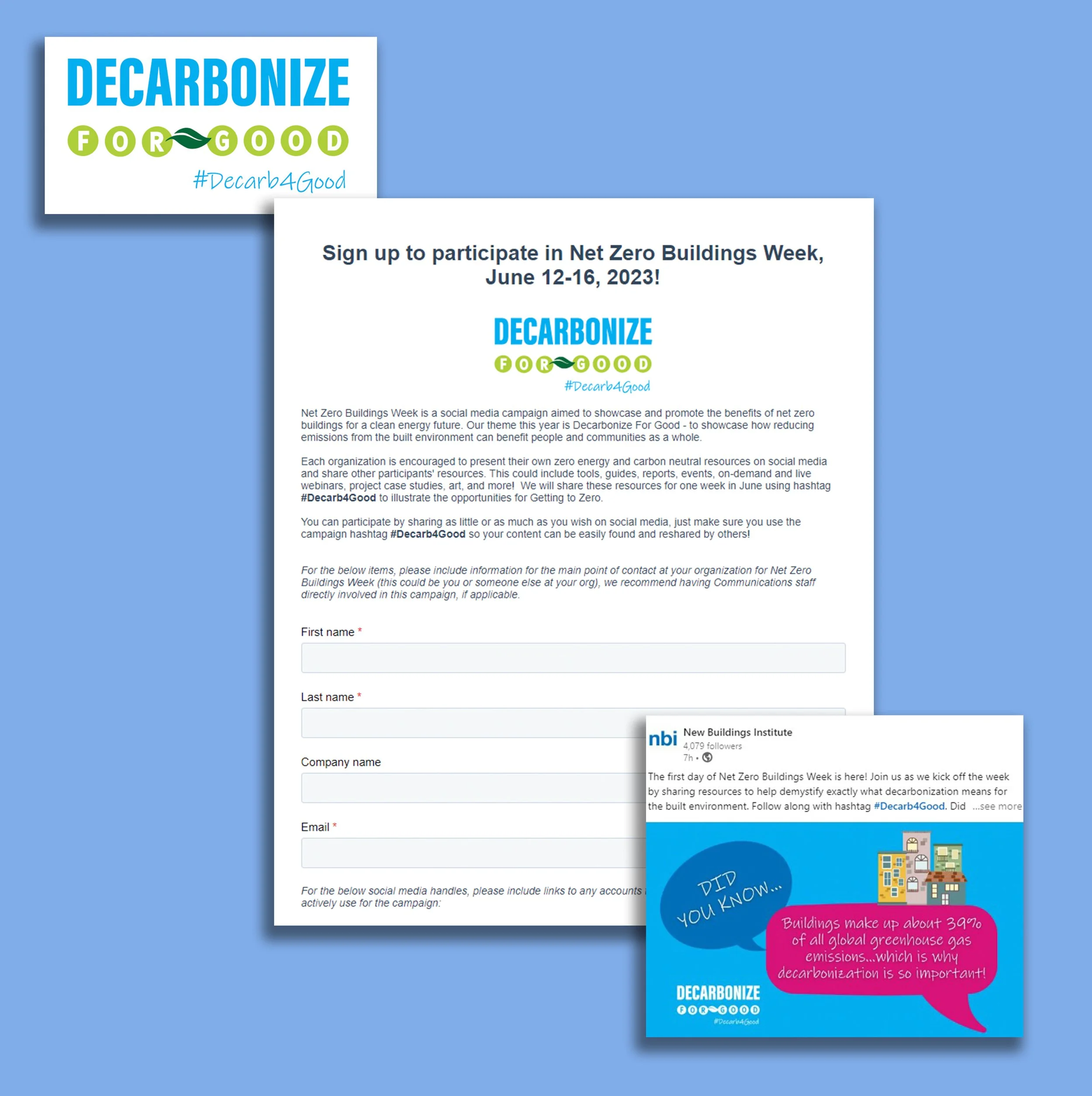  Digital marketing campaign showing logo design, HubSpot participation form and social media post on LinkedIn 