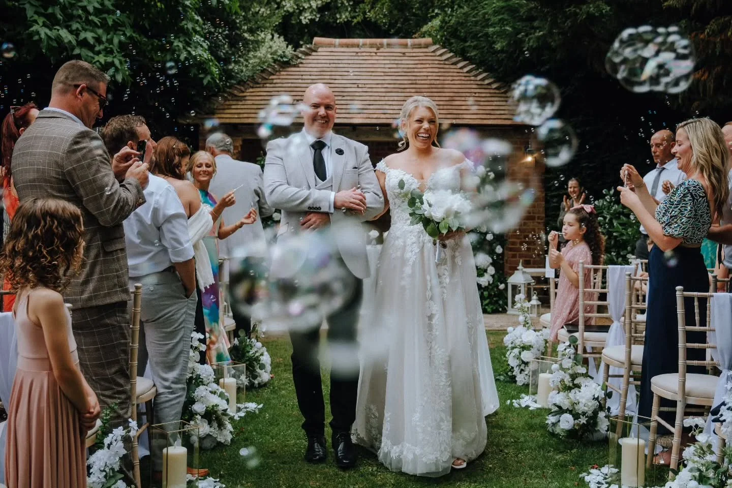 Bubbles galore for Caroline and Dave!