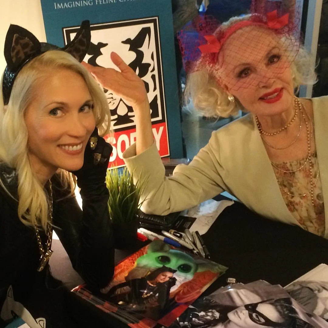 Amy Raasch meets Julie Newmar. Photo courtesy Amy Raasch.