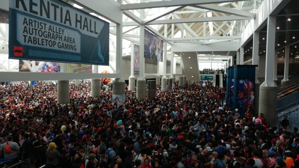 Waiting to get in to the Exhibit Hall, Friday