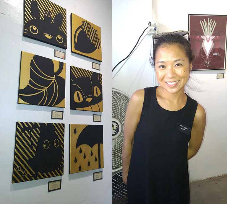 Erin Chow and her Totoro series of paintings.