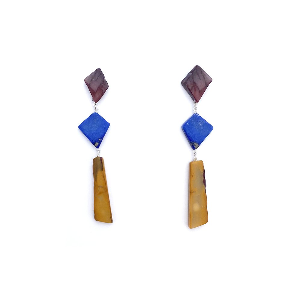 Mookaite Jasper and Lapis 3 Drops Hinge Designs — Hinge Designs