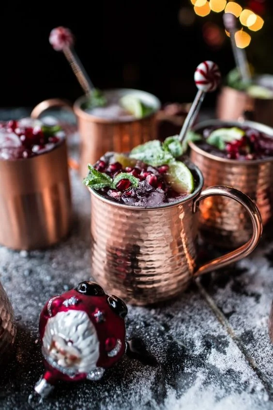 Pomegranate &amp; Peppermint Moscow MulesSource: halfbakedharvest.com