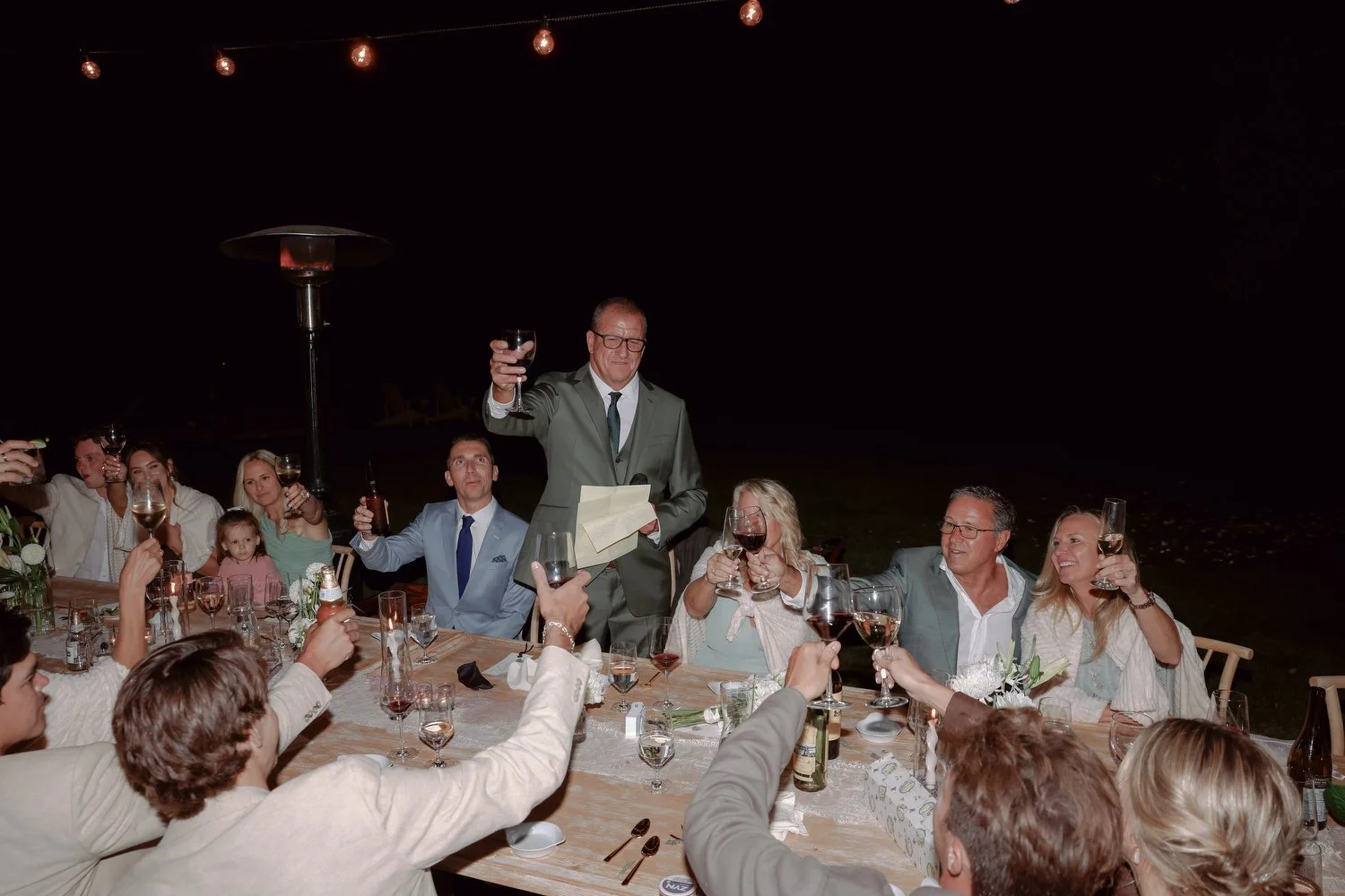 A toast at a Santa Barbara wedding, An intimate wedding in Santa Barbara. Santa Barbara wedding photographer.