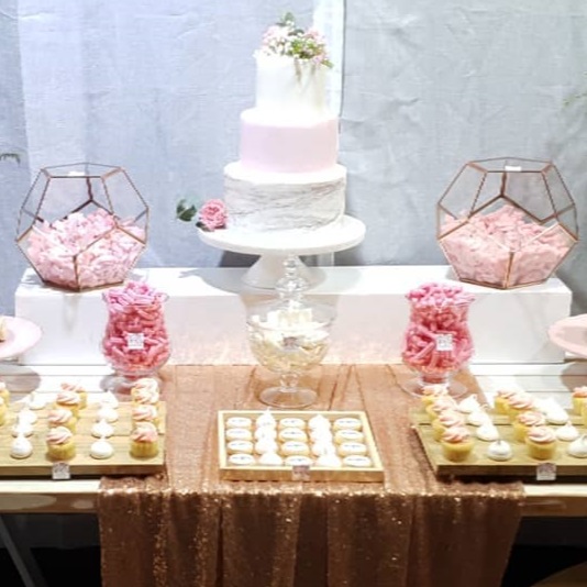"Our wedding was at Longworth House, Newcastle and was luxury vintage. We wanted an amazing centre piece that would really stamp our style on the venue and compliment the beautiful ball room space. The team at Sugar Style blew our minds when we entered our recetion the dessert/cake table was simply stunning and we could never had imagined how beautiful it would be. The entire process was so simple and stress free and the result was incredible. Our guests kept saying how amazing it was, and that was exactly what we had hoped. Thank you so so much.' Lauren & Anthony Gridley NSW