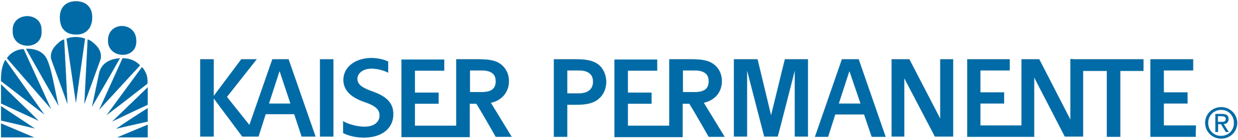 Kaiser Permanente logo with three stylized human figures and the company name in blue text.