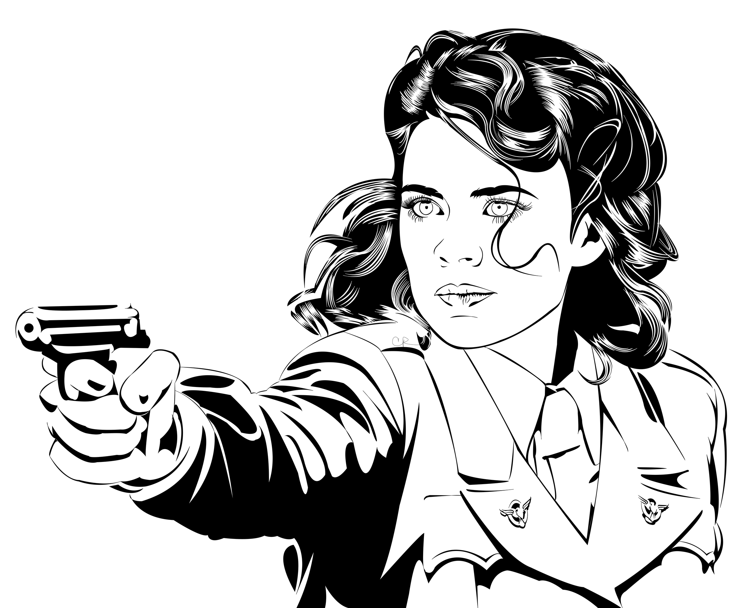 Peggy Carter Vector Drawing