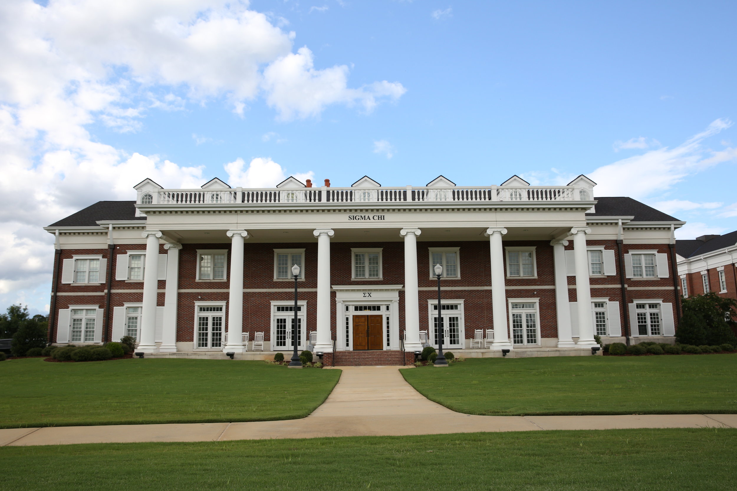  “Fraternity Row” at the University of Alabama showcase multimillion dollar Greek houses.  Photo by Sarah McClure  