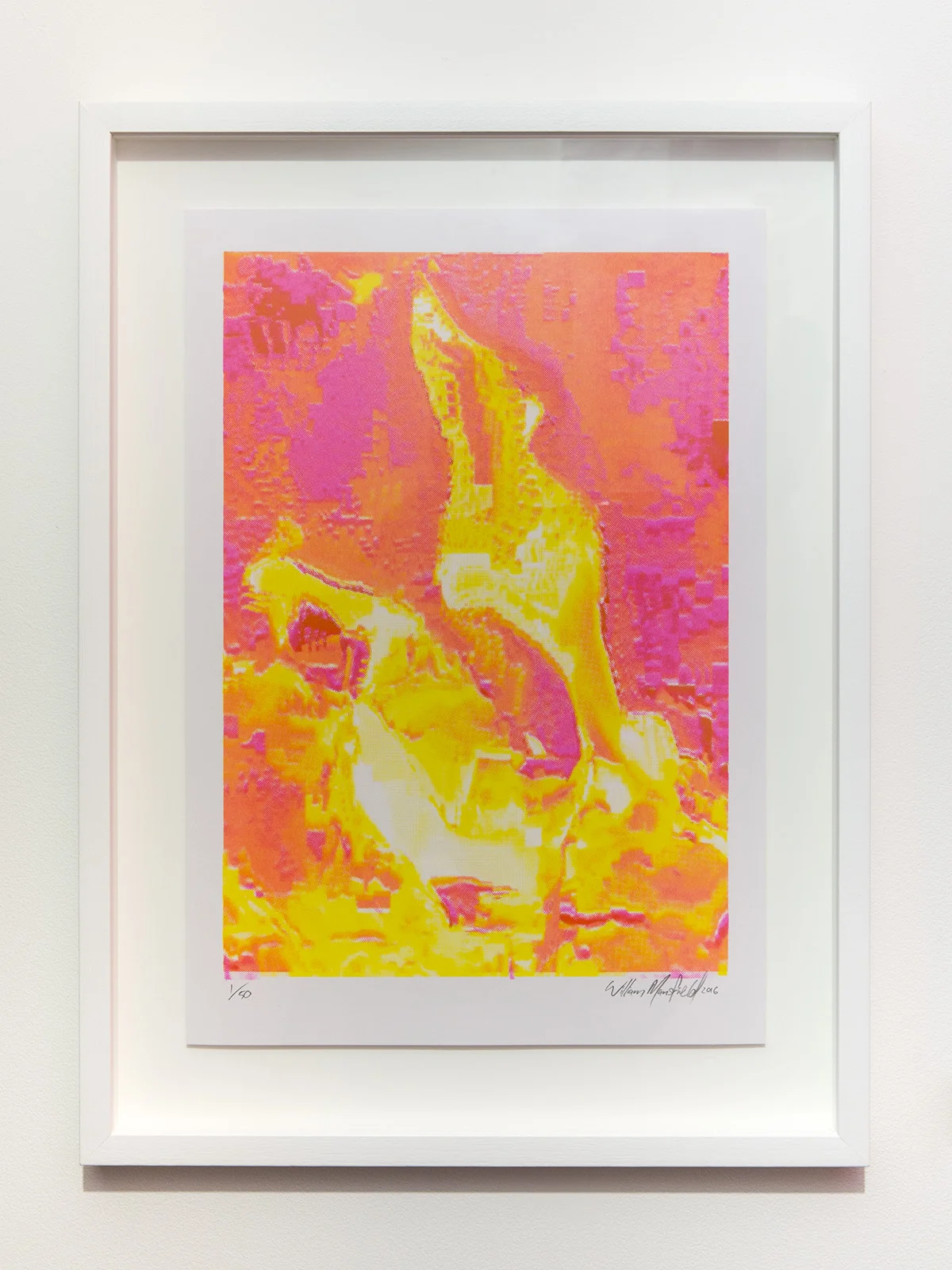 Inferno (2/50) William Mansfield four colour risograph print 53.5 × 39.5 cm (framed)