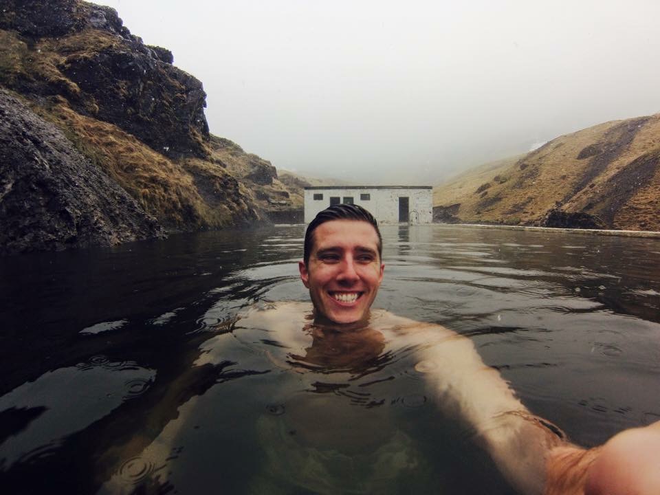 Geothermal pool in the snow