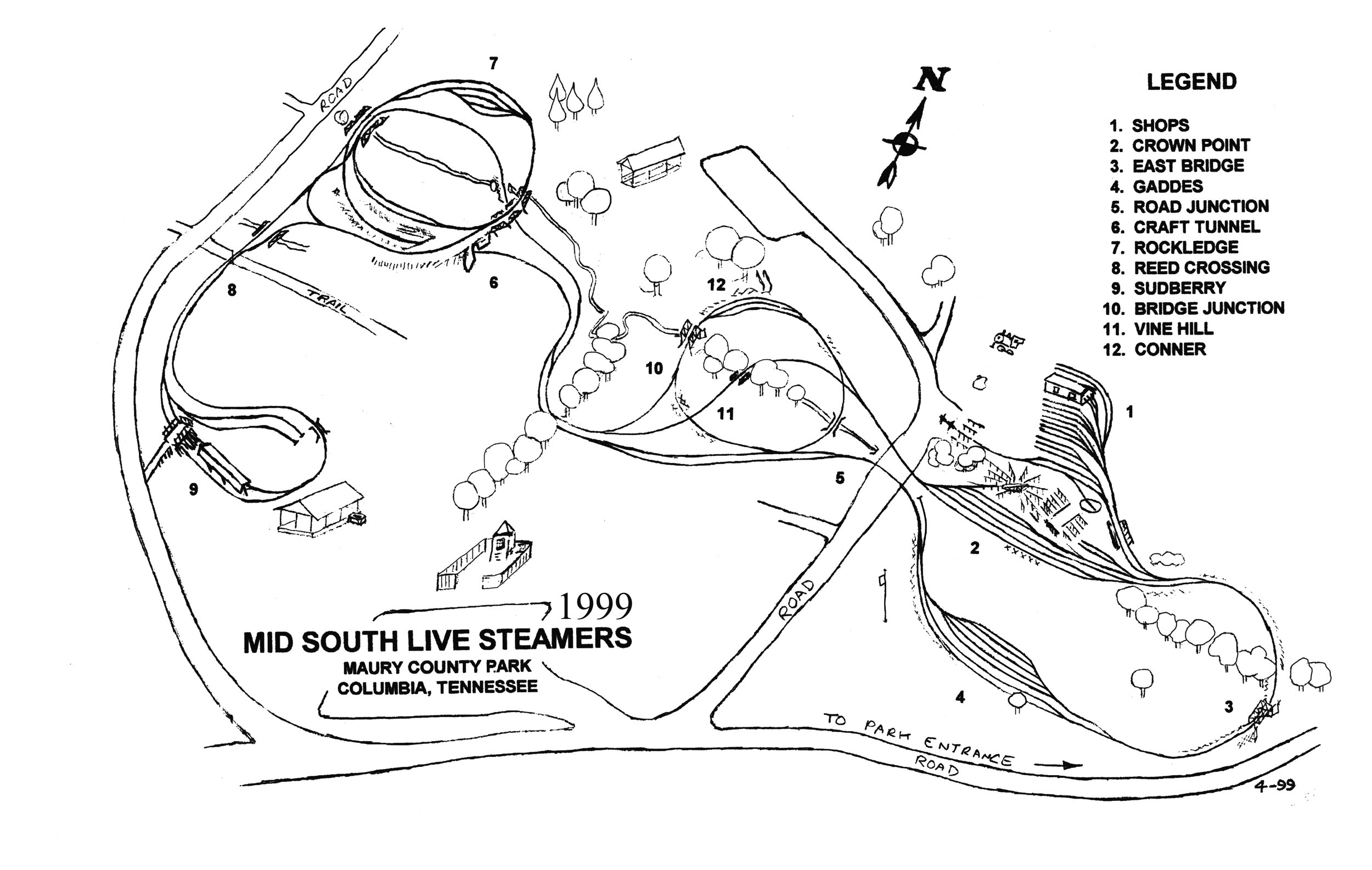 Track Layout & Facilities — Mid-South Live Steamers