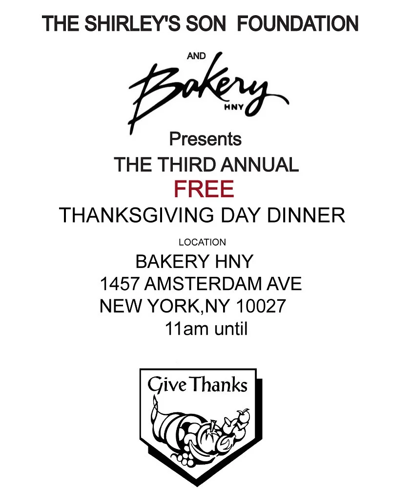  Please join us as we give thanks @ Bakery Hny Feeding those who are in need Thanksgiving day.