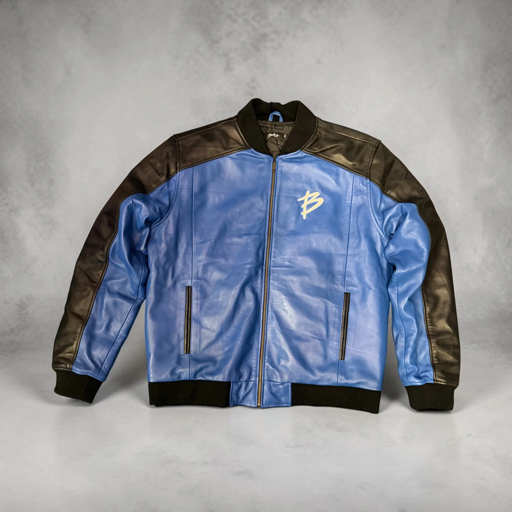 Baker Leather bomber royal:blk.JPG