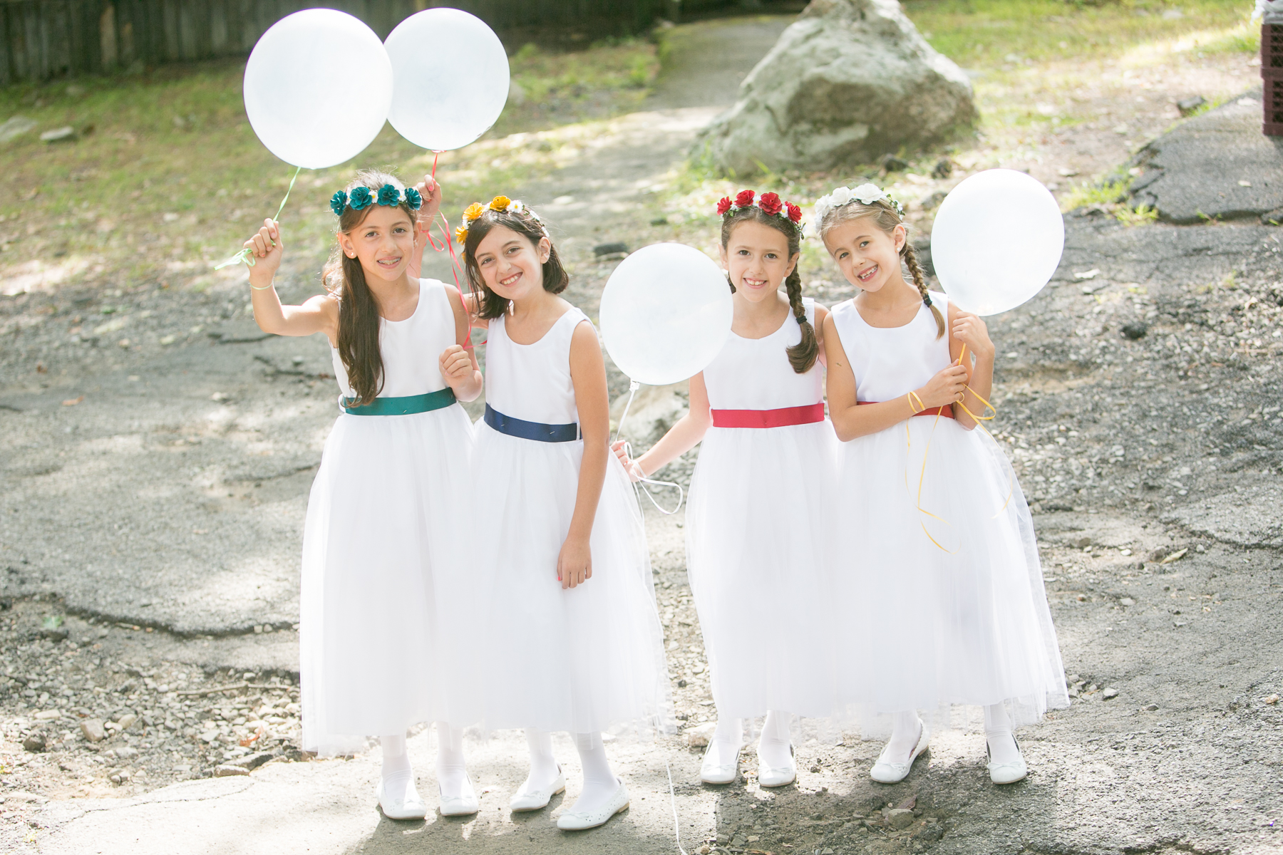  Girls in white dresses before the wedding ceremony 