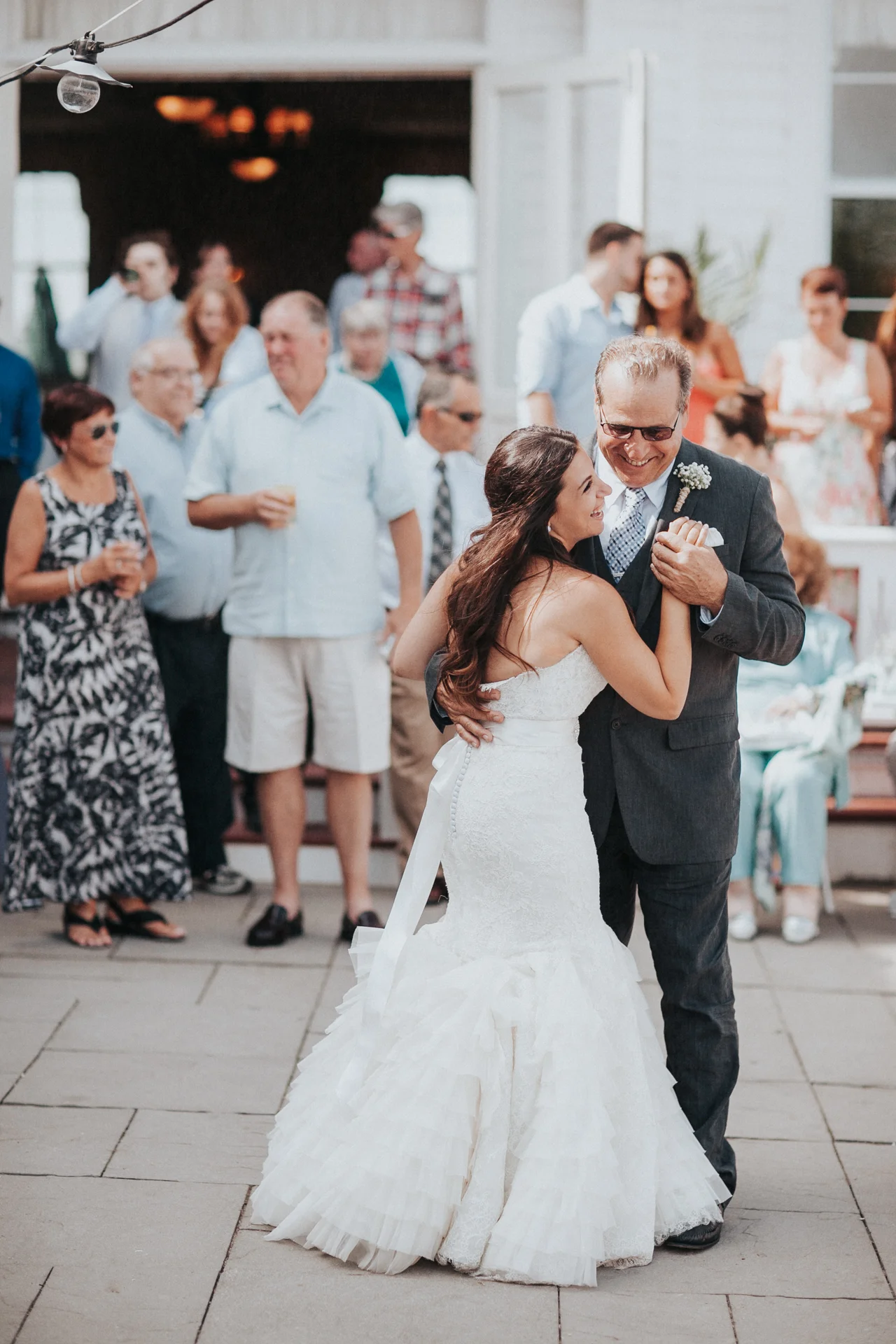 The bride dancing with her father as the reception opens