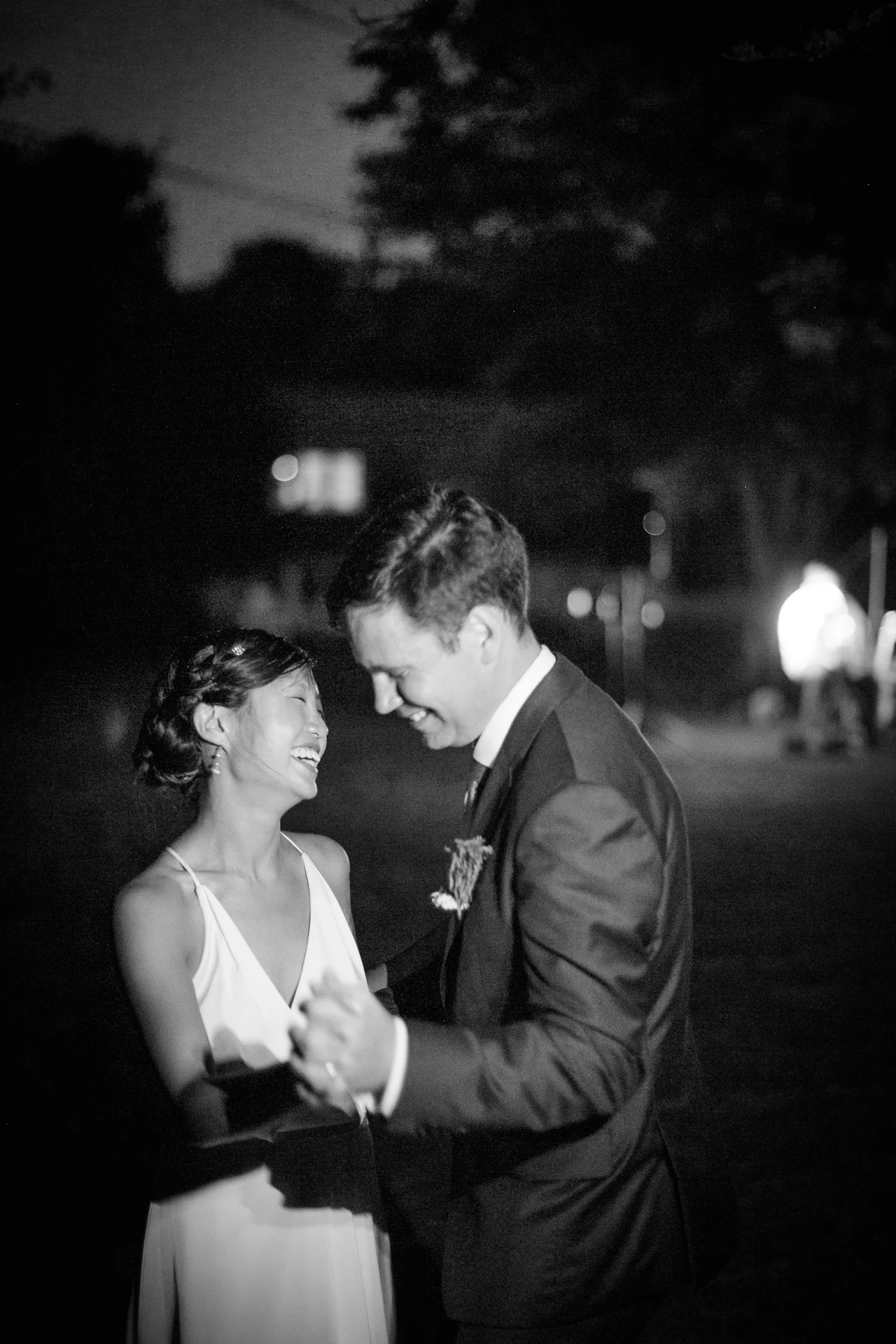 The bride and groom during the first dance