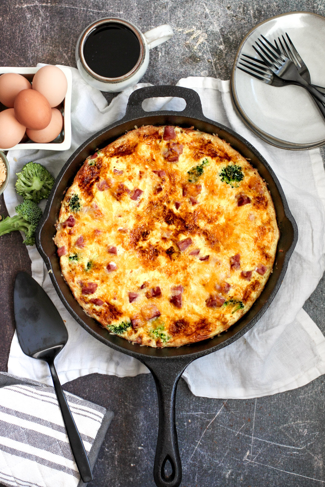 Ham, Cheese and Broccoli Frittata
