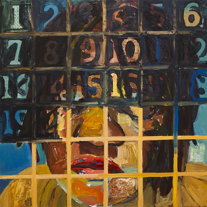 2012 Oil on canvas, collage 30"x30"