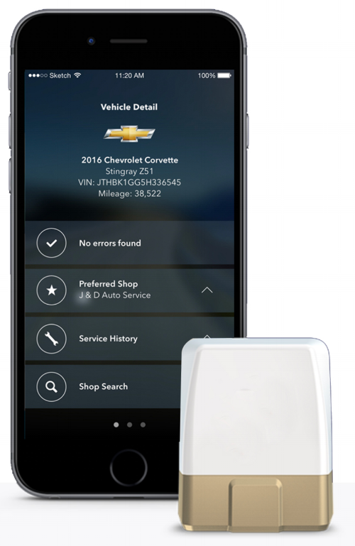 The application is meant to be used in conjunction with a dongle that is installed in the users car. 