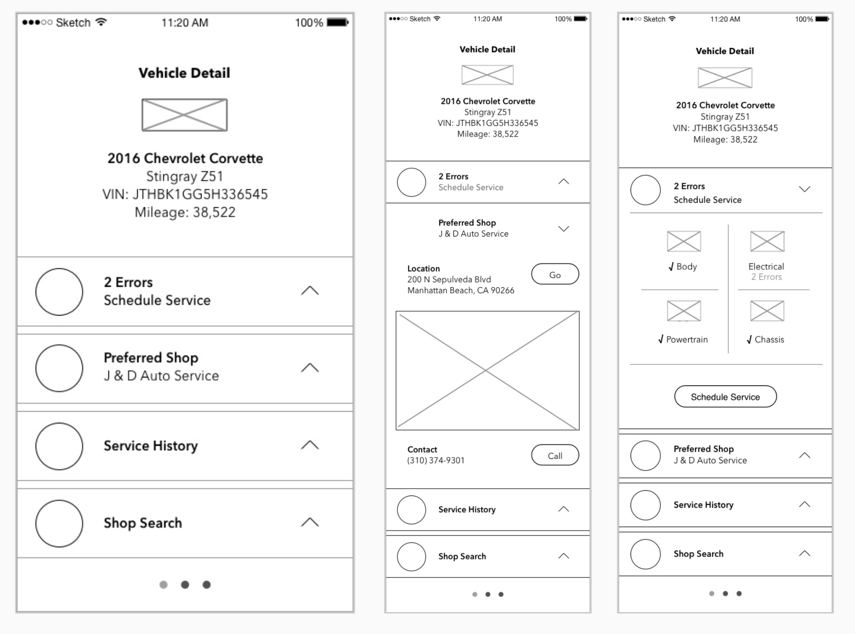 Once we had the basic concept of what the functionality should be, we were ready to create wireframes to present to other stakeholders for feedback and test with users. 