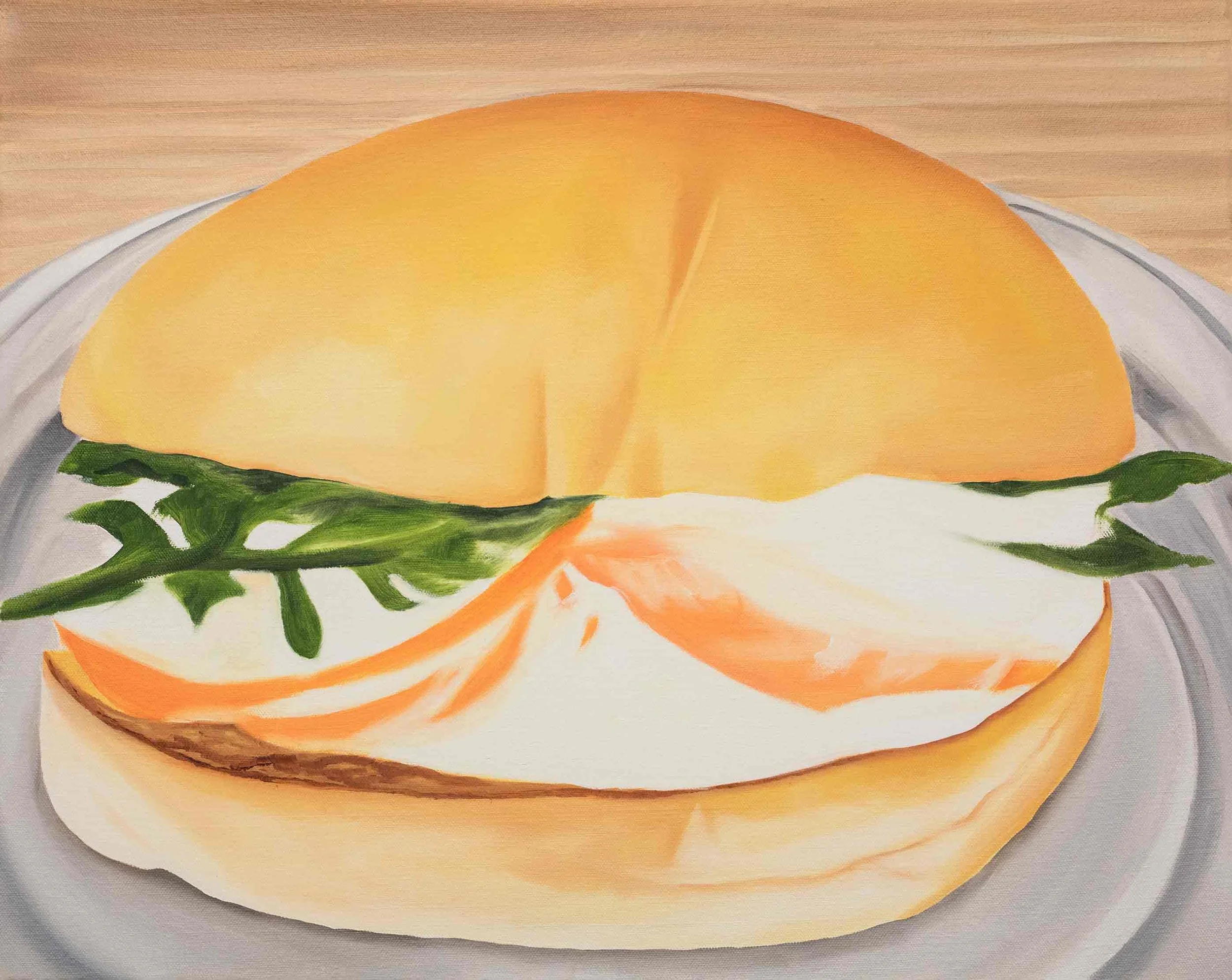 Lobster Roll, 41 x 51cm, oil on canvas, 2019