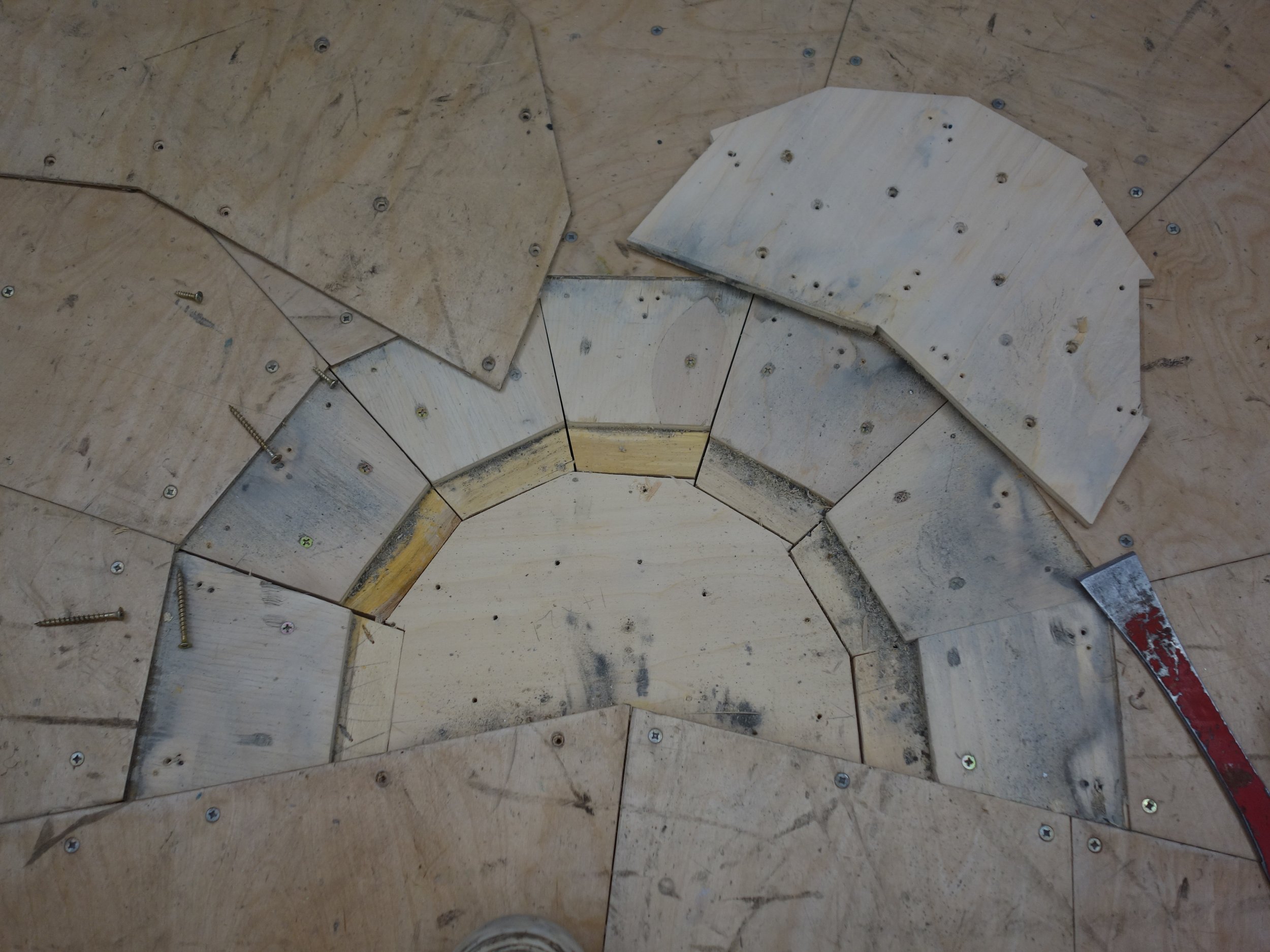  Lastly- the center caps, which required a few layers of ply to be cut to shape. 