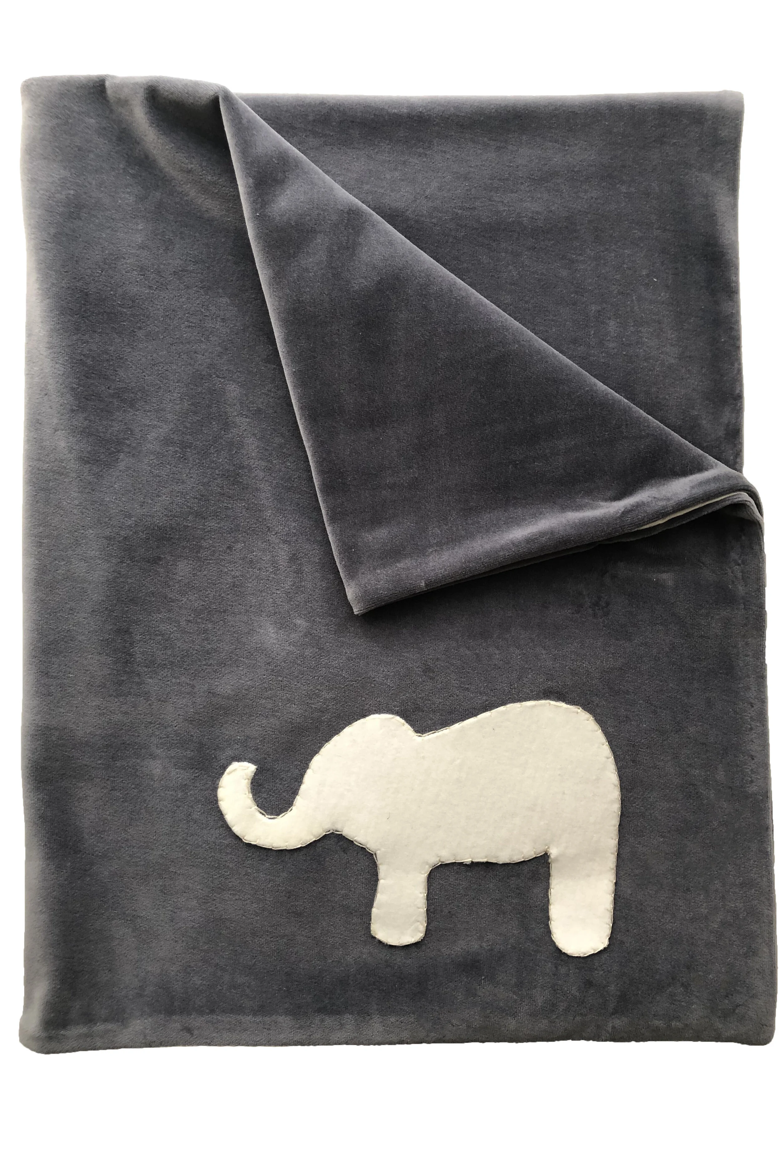 Grey and Cream Velvet Blanket