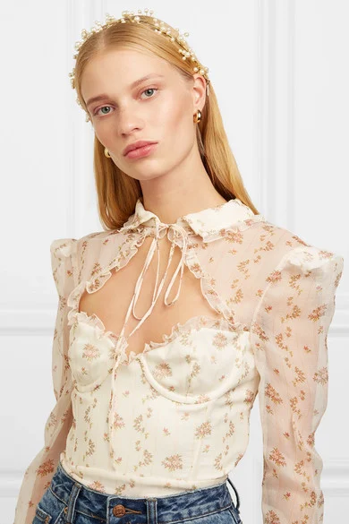 JENNIFER BEHR   Primavera gold-tone Swarovski pearl headband