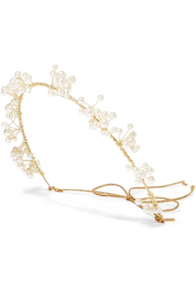 JENNIFER BEHR   Primavera gold-tone Swarovski pearl headband