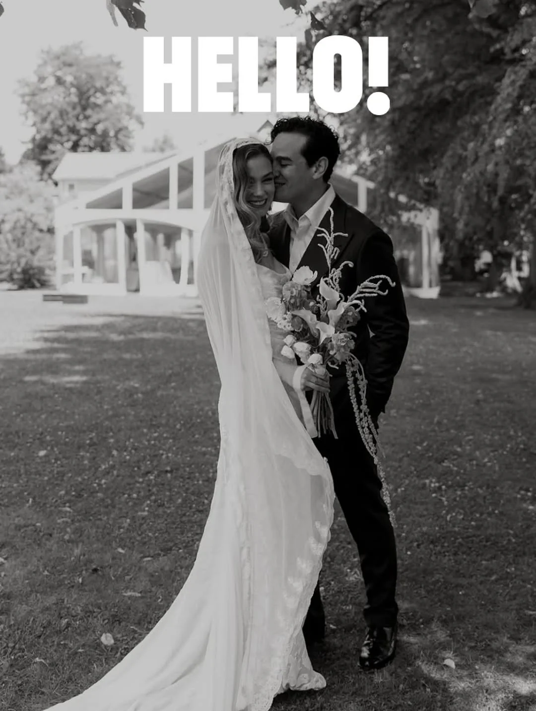 Modern romance, perfectly captured. @tessamossey wore the Camille Gown, found at @loho_bride, for her wedding to @albertorosende &mdash; featured on @hellomag 🕊️

&ldquo;It wasn&rsquo;t even about what it looked like per se, but it felt so right,&rd