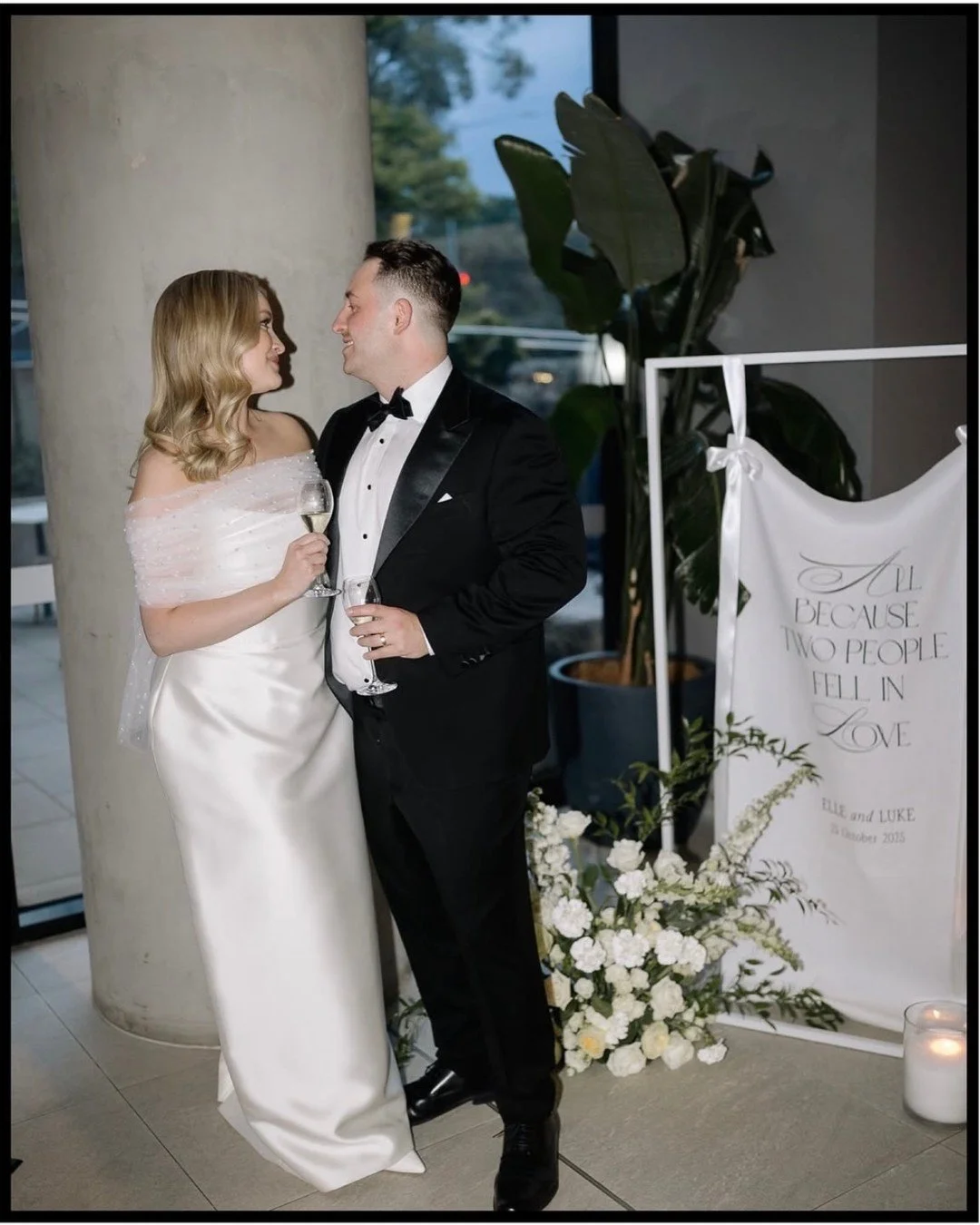 REAL BRIDE | Elle 🕊️ Beautiful Elle wearing Mariska, discovered through our Canberra stockist @mrs_fray. Finished with the Prea James Bridal Pearl Veil styled as a wrap &mdash; a personal and considered touch.

Photography @keepsakephoto
Venue @brin