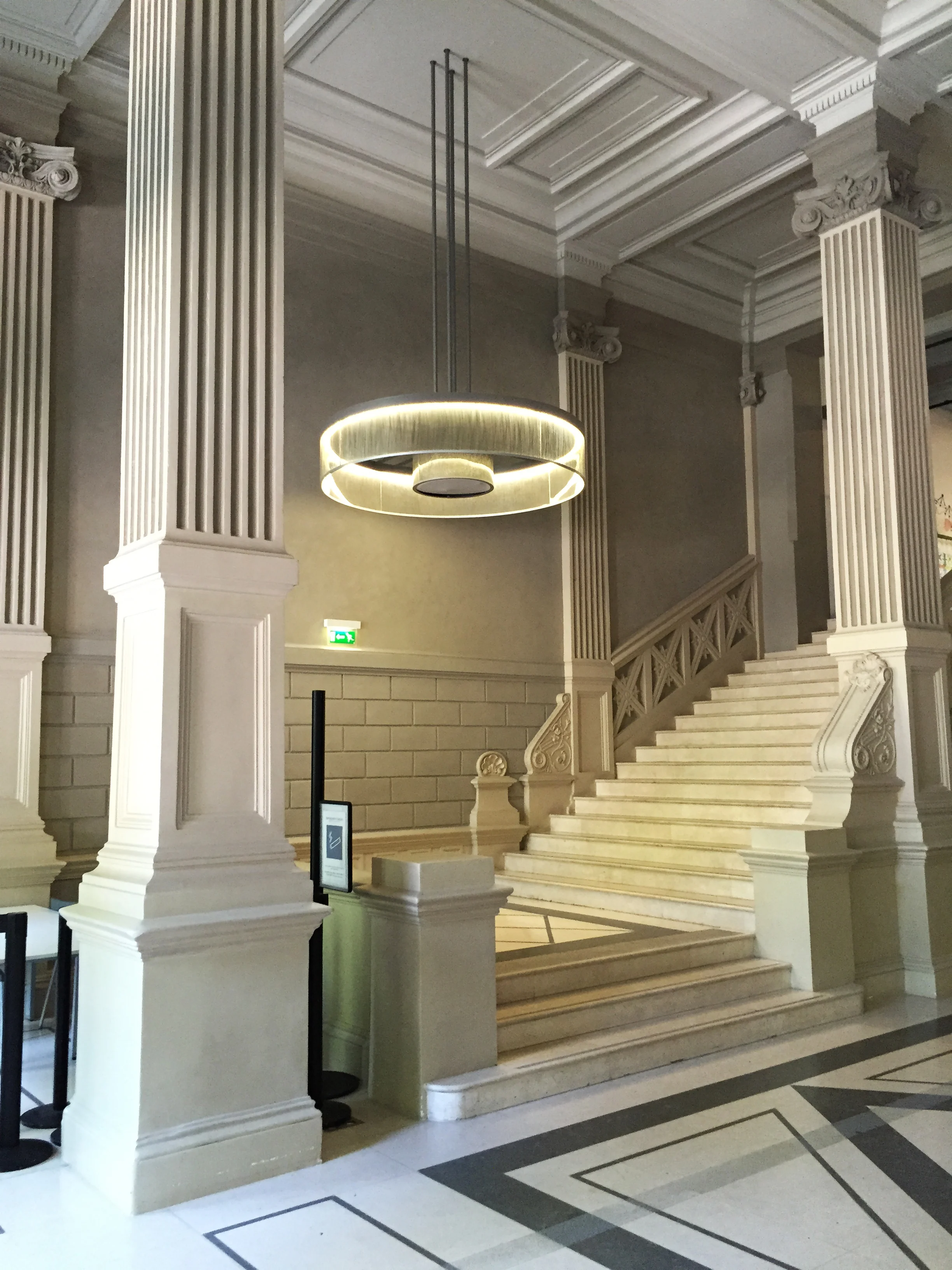 19th century staircase at the former theatre La Gaite Lyrique. Recently converted into a centre for digital arts, most of the building is singularly lacking in character but the staircase continues to express some life.