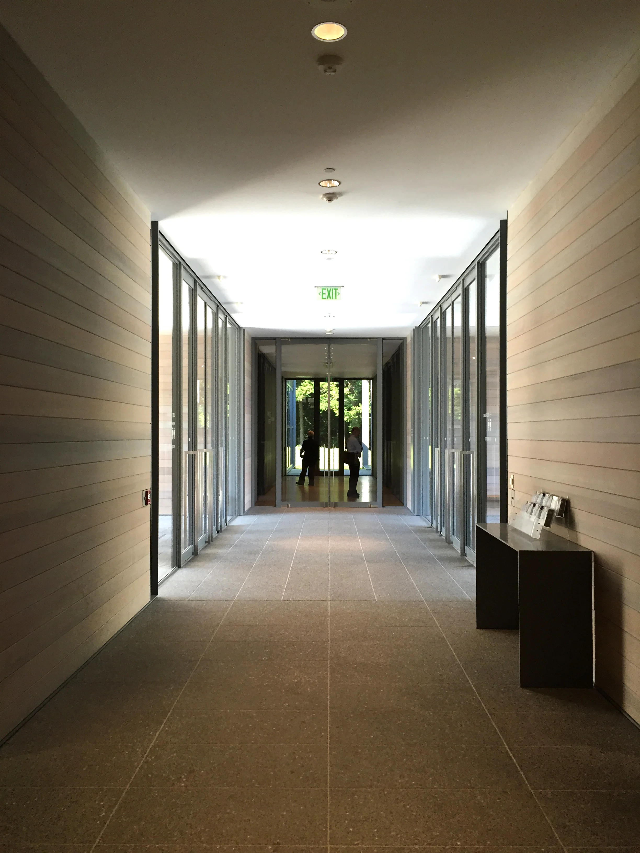 Each axis in the Stone Hill Centre offers a glimpse of the landscape outside