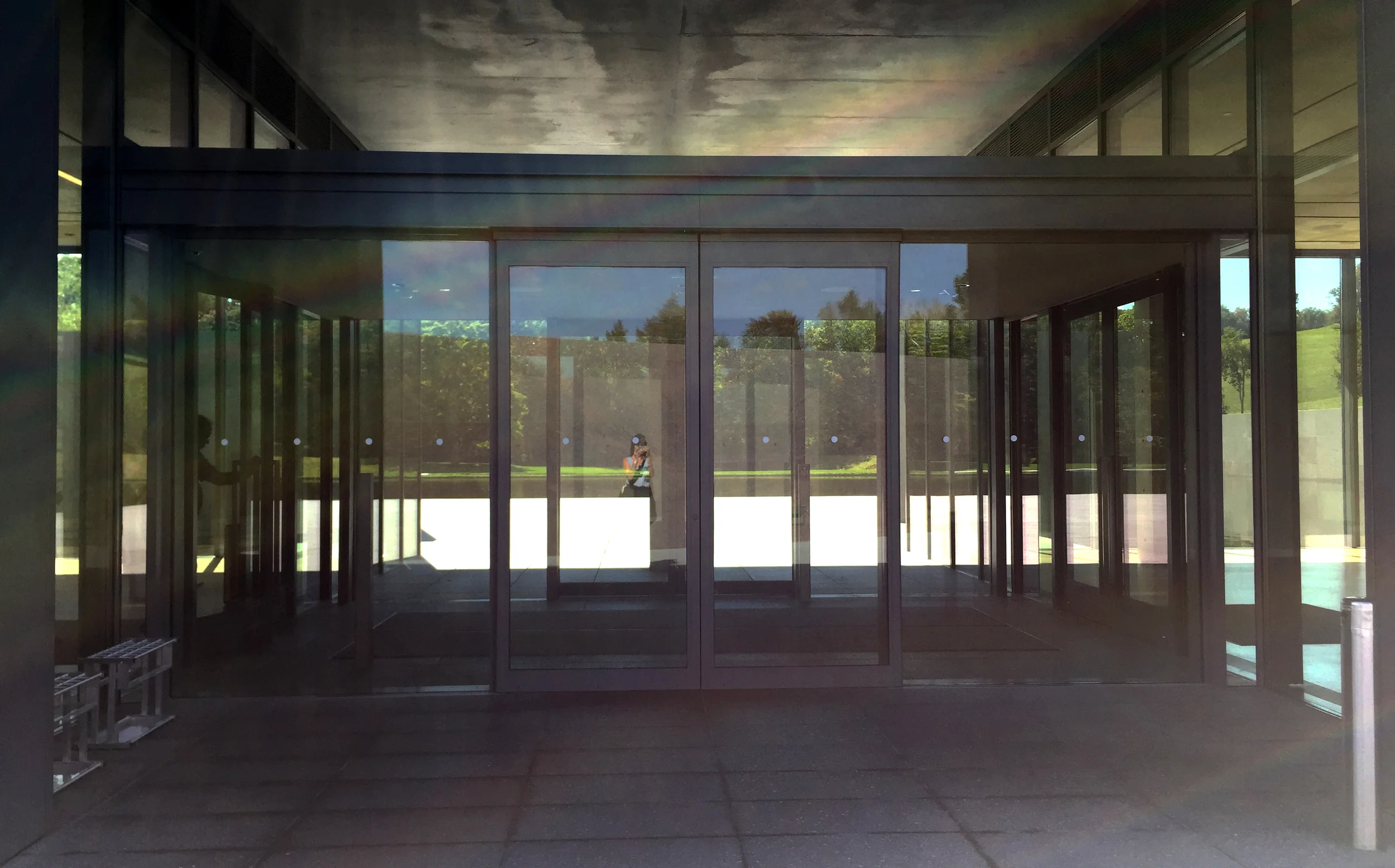 Entrance doors give views to the landscape beyond 
