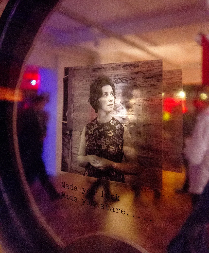 Experimenting with forms of display that reflect the audience back through the visual media. Image copyright John Dawson