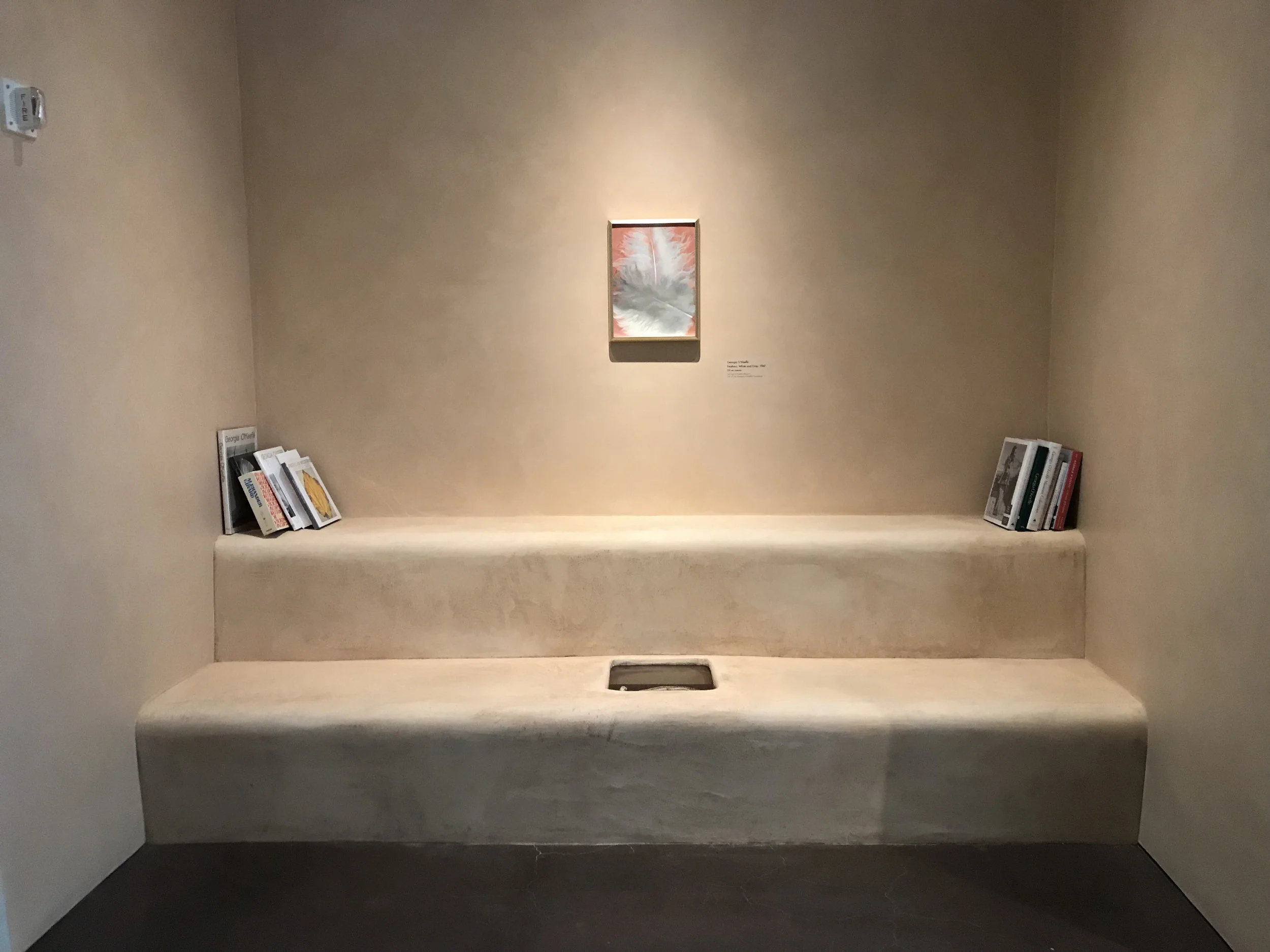 Prototyping new ideas that go beyond the conventional art museum experience is central to our design methodology. Here the well-known element of the New Mexican ‘banco’ provides seating area and a space to read and reflect, or simply to contemplate the rattle snake embedded in the glazed void…
