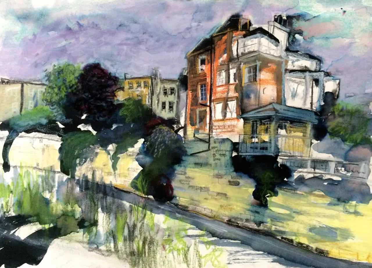 Along the Water of Leith - original mixed-media artwork