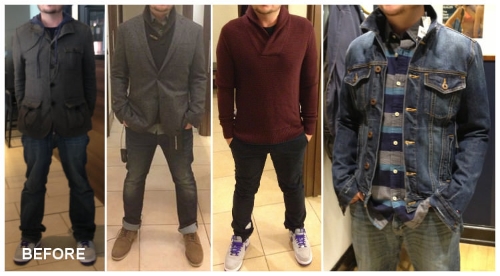 A simple transformation: fitted clothes with a dash of colour and pattern.
