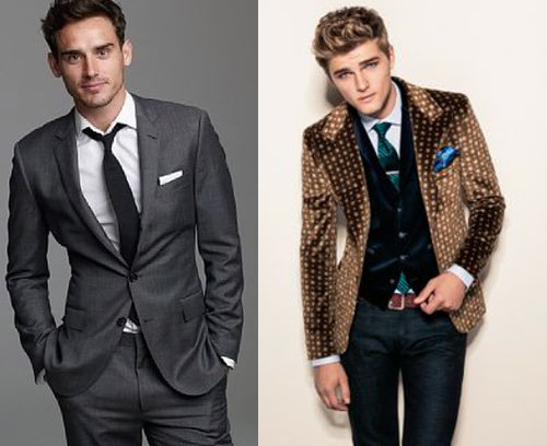 Left: Nice suit, nice fit...but meh. Right: Who is that guy?