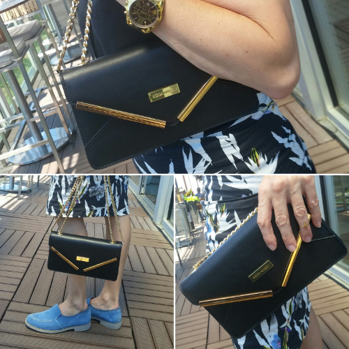 Kylie showing off a Koda Nivoli clutch