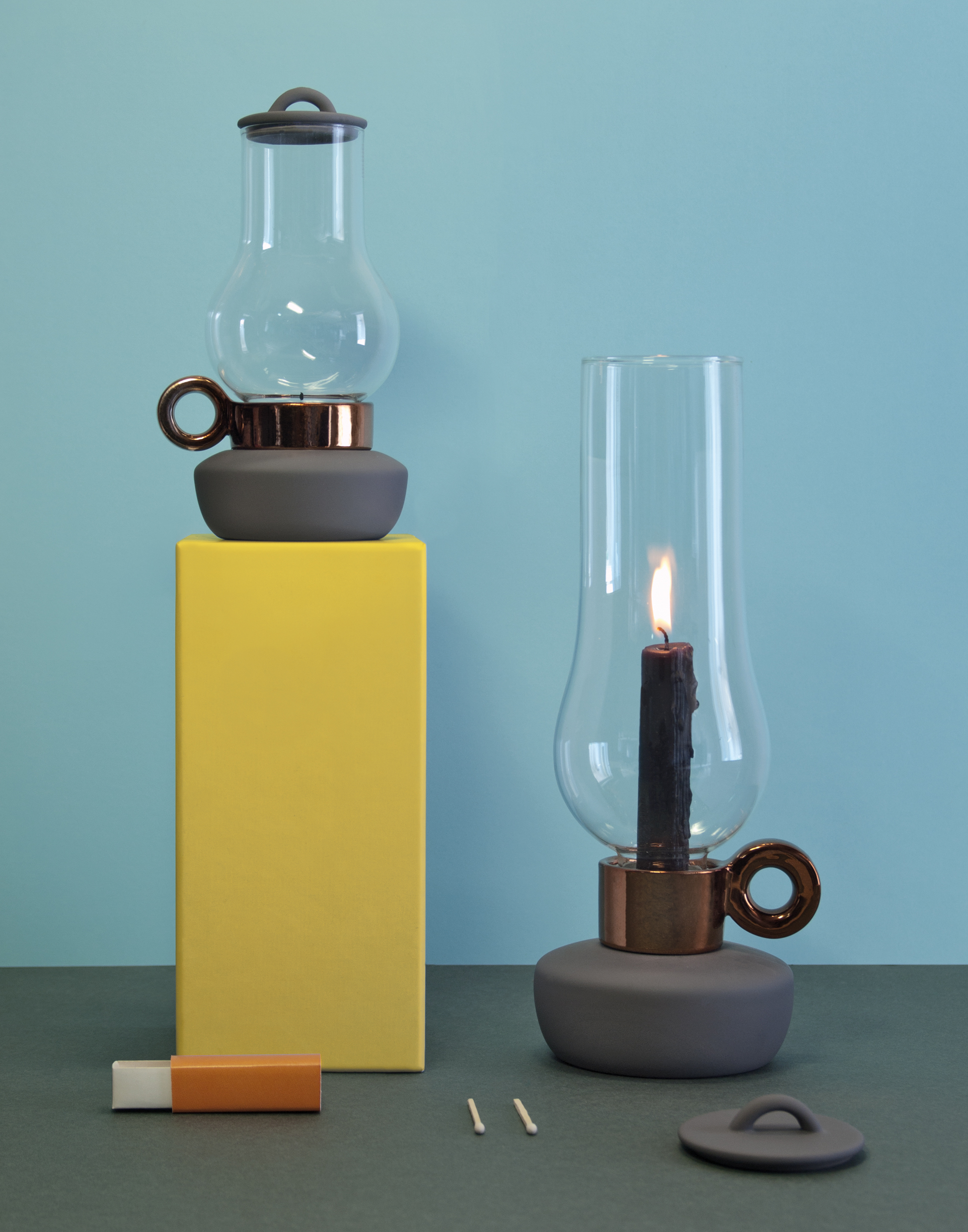 BUGIA & LANTERNA - GREY & COPPER