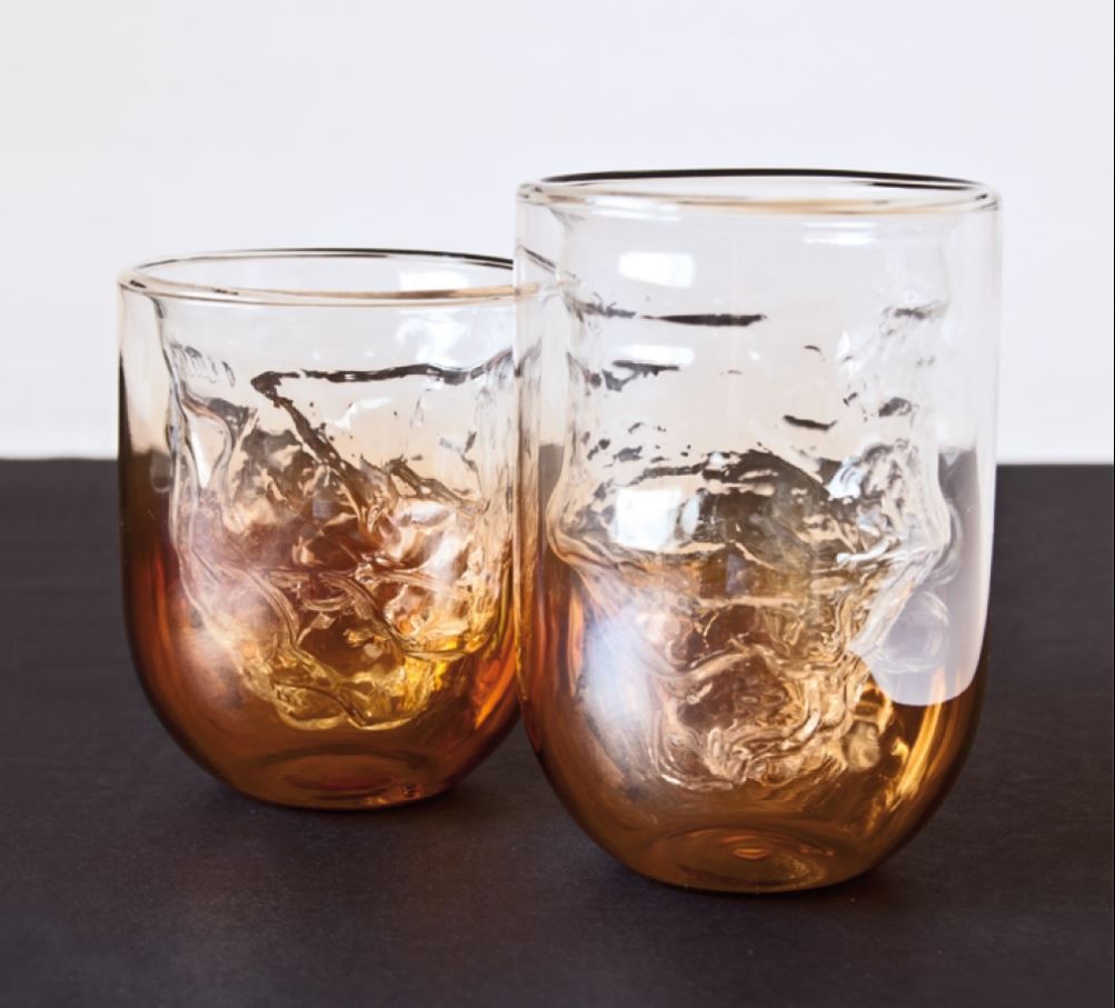 Mouth blown Meteorite glasses from Cosmic diner, by Diesel for Seletti