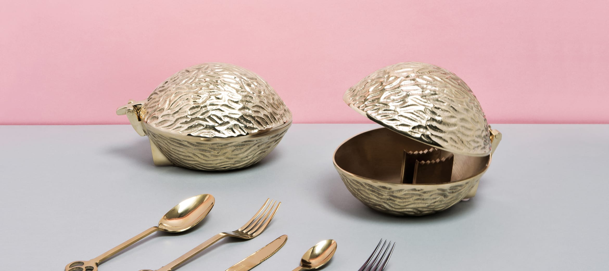 The incredible solid brass Noix nut-cracker by Seletti