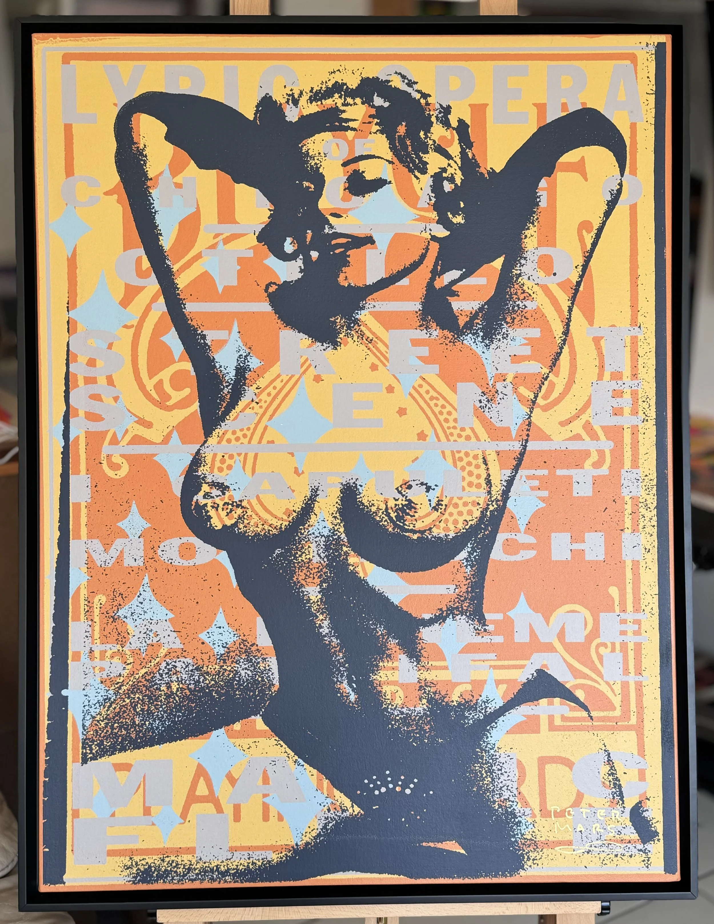 American Stripper peaches 30x40 in blk wood frame full.jpeg