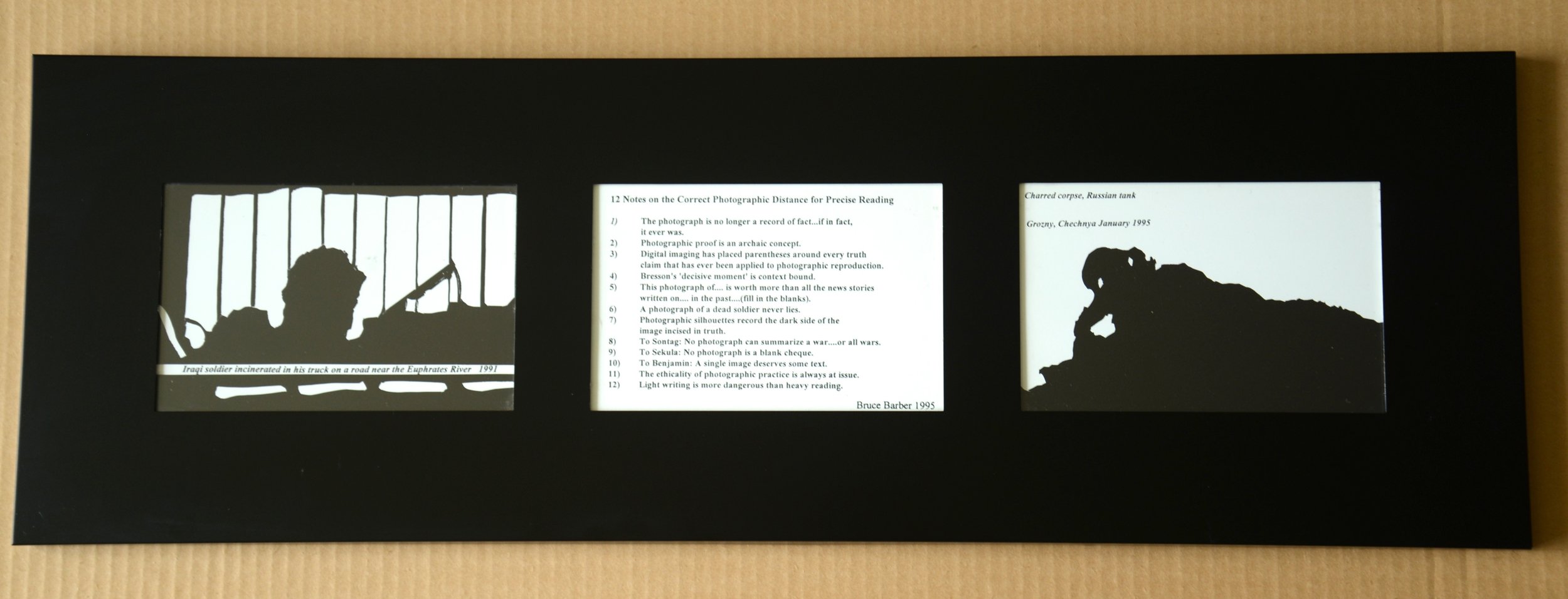 The Precise Distance for Viewing, photo series, postcards, 6×4″, 3 framed postcards, 150.00 CAD